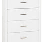 Portland 4 Drawer Chest - WHITE/OAK EFFECT