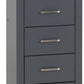 Portland 5 Drawer Narrow Chest - GREY/OAK EFFECT
