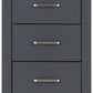 Portland 5 Drawer Narrow Chest - GREY/OAK EFFECT