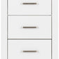 Portland 5 Drawer Narrow Chest - White/Oak Effect