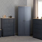 Portland 2 Door Wardrobe - GREY/OAK EFFECT