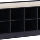 Portland Shoe Bench - Navy Blue/Cream Fabric