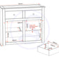 Panama 2 Door 2 Drawer Sideboard - Natural Wax