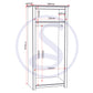 Panama 2 Door Wardrobe - White/Natural Wax