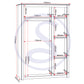 Panama 3 Door Wardrobe - White/Natural Wax