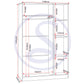 Portland 3 Door Wardrobe - WHITE/OAK EFFECT