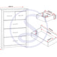 Portland 3+2 Drawer Chest - White/Oak Effect