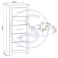 Portland 5 Drawer Narrow Chest - White/Oak Effect