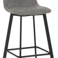 Quebec Bar Chair (Box of 2) - Grey Faux Leather