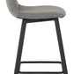 Quebec Bar Chair (Box of 2) - Grey Faux Leather