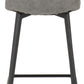 Quebec Bar Chair (Box of 2) - Grey Faux Leather
