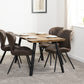 Quebec Wave Edge Dining Table - Medium Oak Effect/Black