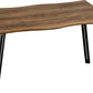 Quebec Wave Edge Dining Table - Medium Oak Effect/Black