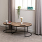 Quebec Round Coffee Table Set - Medium Oak Effect/Black