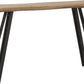 Quebec Wave Edge Console Table - Medium Oak Effect/Black
