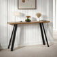 Quebec Wave Edge Console Table - Medium Oak Effect/Black