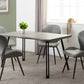 Quebec Wave Edge Dining Set - CONCRETE EFFECT/GREY PU