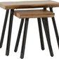 Quebec Wave Edge Nest of Tables - MEDIUM OAK EFFECT