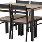 Radley Dining Set - BLACK/OAK EFFECT/OAT FABRIC