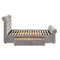 Ravello Grey Chenille Upholstered 135cm Double Bed with 2 Drawers