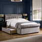 Ravello Grey Chenille Upholstered 135cm Double Bed with 2 Drawers