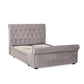 Ravello Grey Chenille Upholstered 135cm Double Bed with 2 Drawers