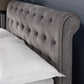 Ravello Grey Chenille Upholstered 135cm Double Bed with 2 Drawers