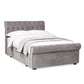 Ravello Grey Chenille Upholstered 150cm Kingsize Bed with 2 Drawers