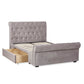 Ravello Grey Chenille Upholstered 150cm Kingsize Bed with 2 Drawers