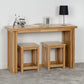 Richmond Foldaway Dining Set (2 Stools) - OAK VARNISH
