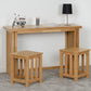 Richmond Foldaway Dining Set (2 Stools) - OAK VARNISH