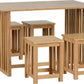 Richmond Foldaway Dining Set (4 Stools) - OAK VARNISH