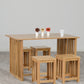 Richmond Foldaway Dining Set (4 Stools) - OAK VARNISH