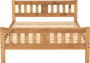 Rio 4'6" Bed - DISTRESSED WAXED PINE