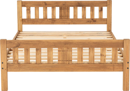 Rio 4'6" Bed - DISTRESSED WAXED PINE