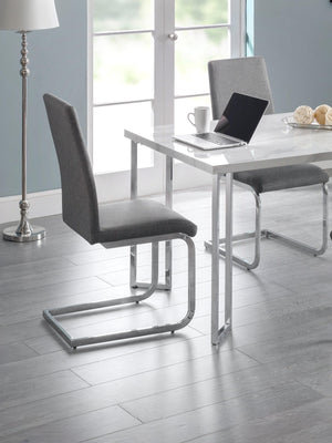 Set Of 2 Roma Cantilever Dining Chairs Slate Grey