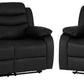 Roma 3+2 Recliner Suite - BLACK PU