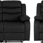 Roma 3+2 Recliner Suite - Black Faux Leather