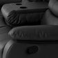Roma 3+2 Recliner Suite - Black Faux Leather