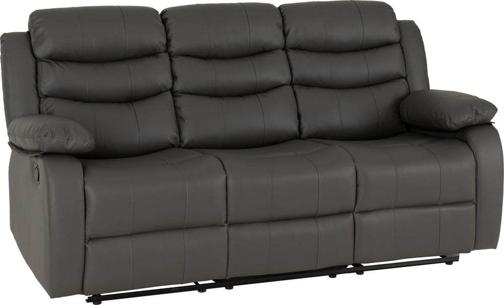 Roma 3+2 Recliner Suite - Grey Faux Leather