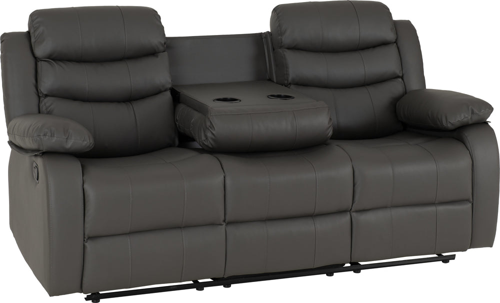 Roma 3+2 Recliner Suite - Grey Faux Leather