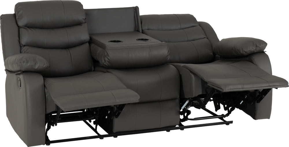 Roma 3+2 Recliner Suite - Grey Faux Leather