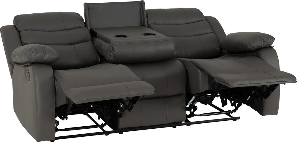 Roma 3+2 Recliner Suite - Grey Faux Leather