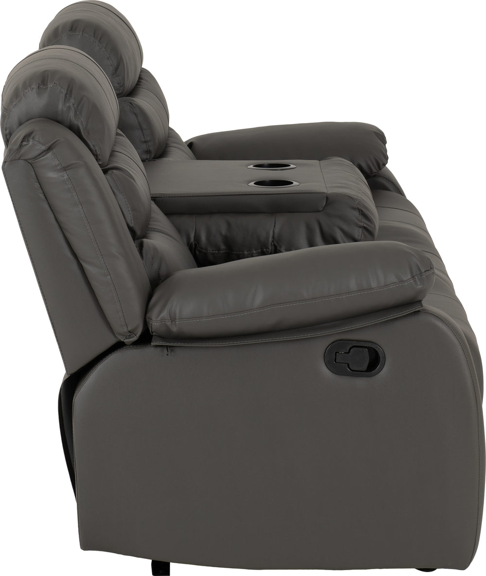 Roma 3+2 Recliner Suite - Grey Faux Leather