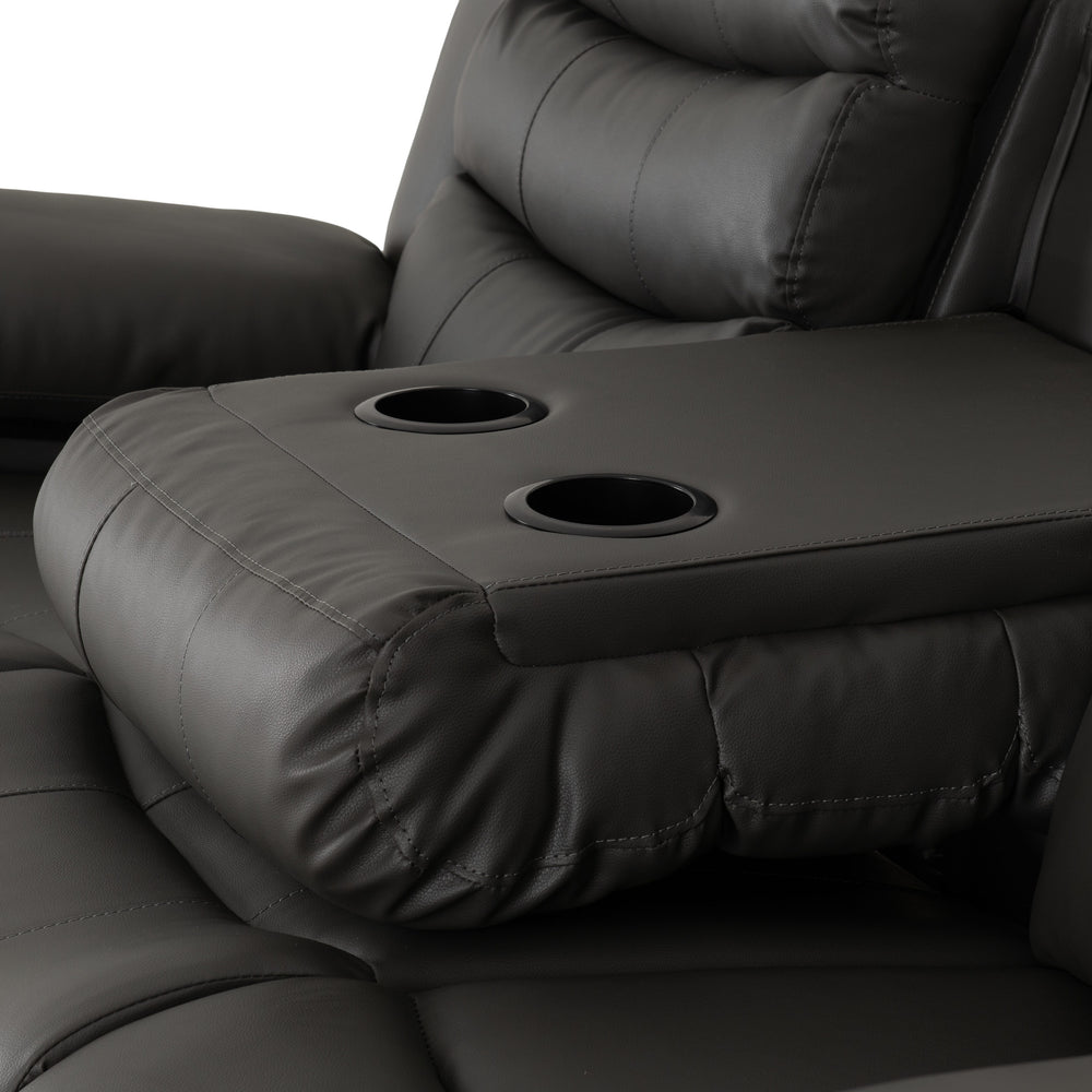Roma 3+2 Recliner Suite - Grey Faux Leather