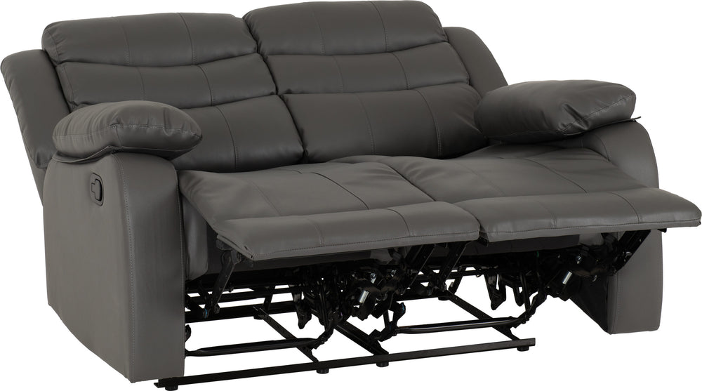 Roma 3+2 Recliner Suite - Grey Faux Leather