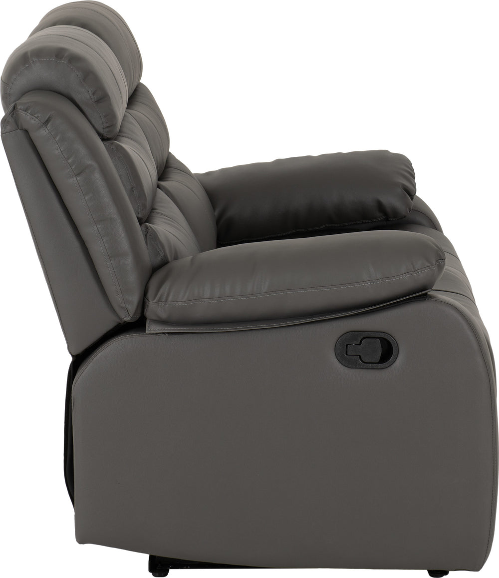 Roma 3+2 Recliner Suite - Grey Faux Leather