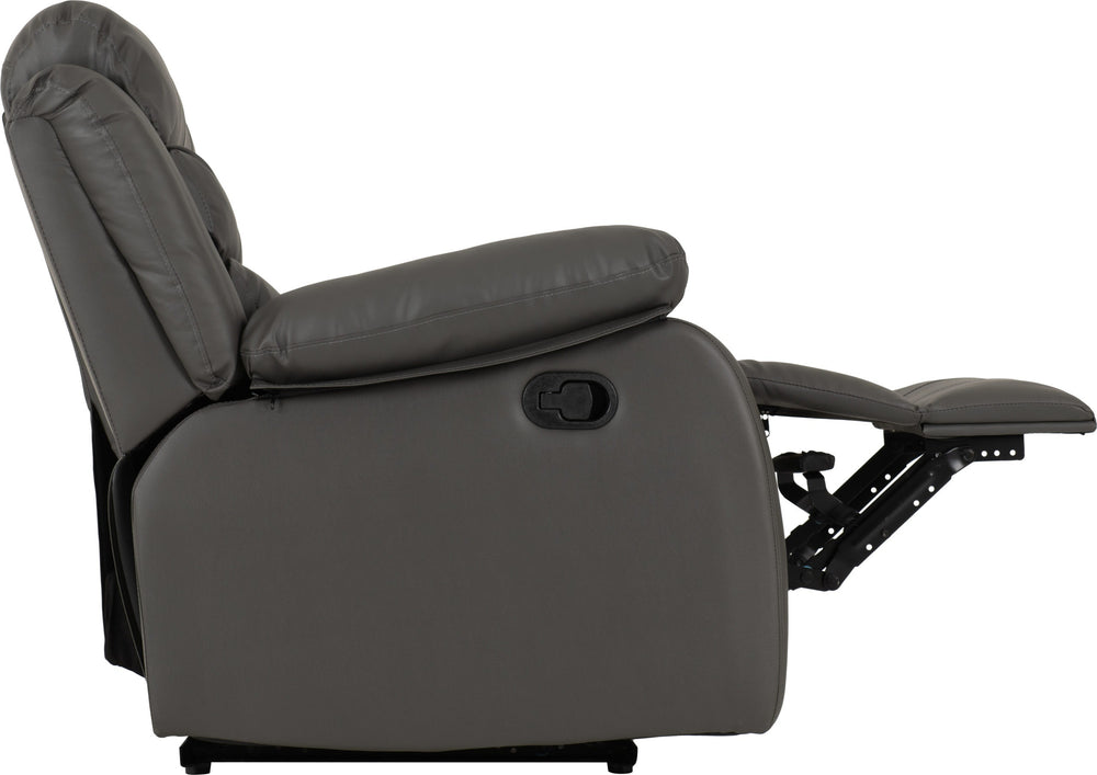 Roma 3+2 Recliner Suite - Grey Faux Leather