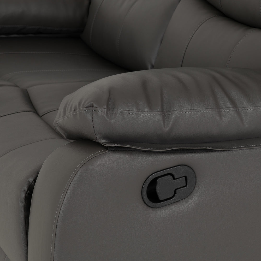Roma 3+2 Recliner Suite - Grey Faux Leather