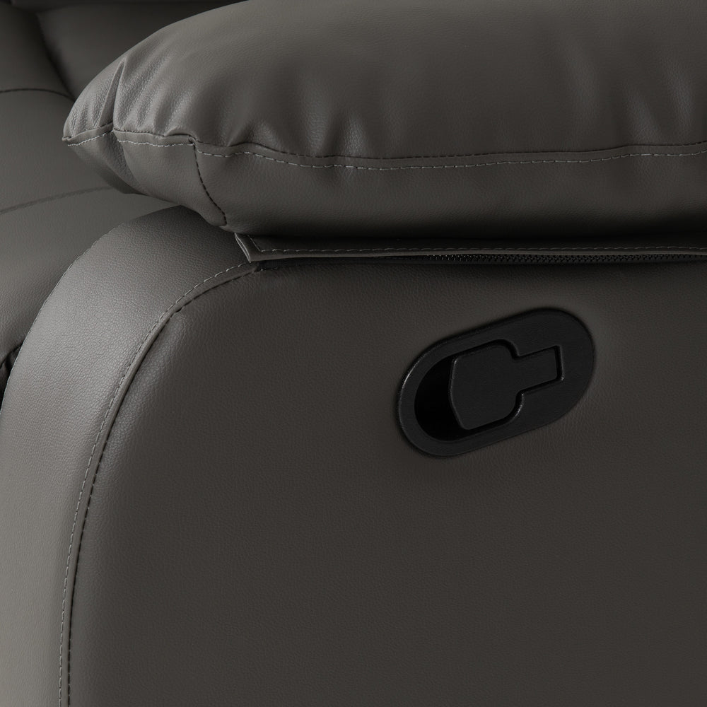 Roma 3+2 Recliner Suite - Grey Faux Leather